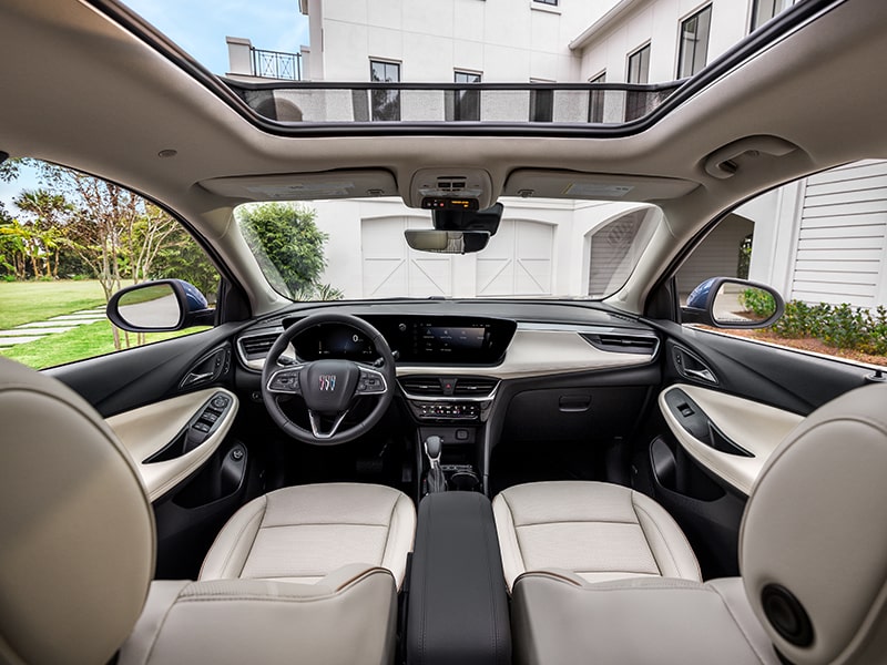 The Incredibly Spacious Interior of the Buick Encore GX with the Sunroof Open