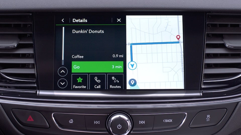 The Connected Navigation Feature Displayed on the Buick Infotainment System