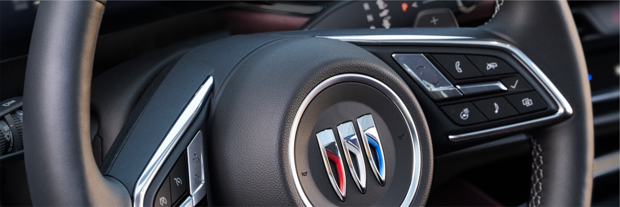 Up-Close View of a 2024 Buick Envision's Steering Wheel