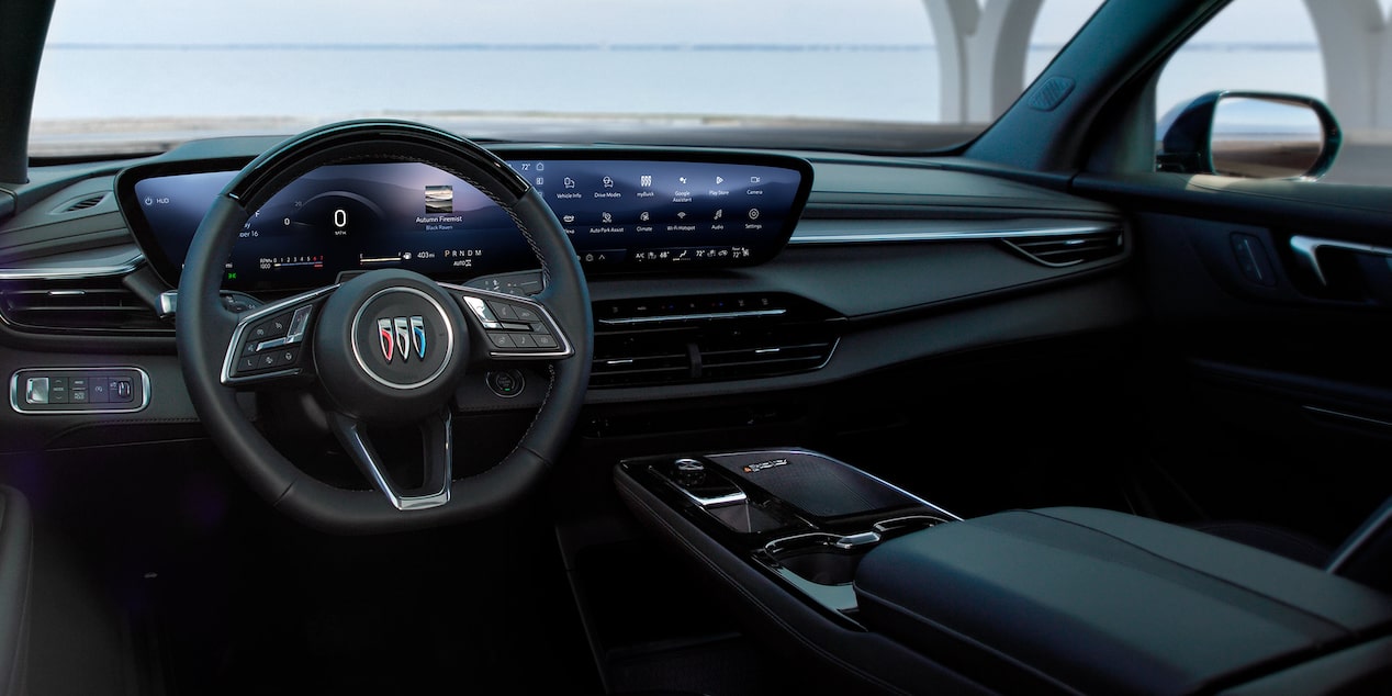 Driver’s Seat View of the Steering Wheel and Frontal Space of a 2026 Buick Enclave Interior
